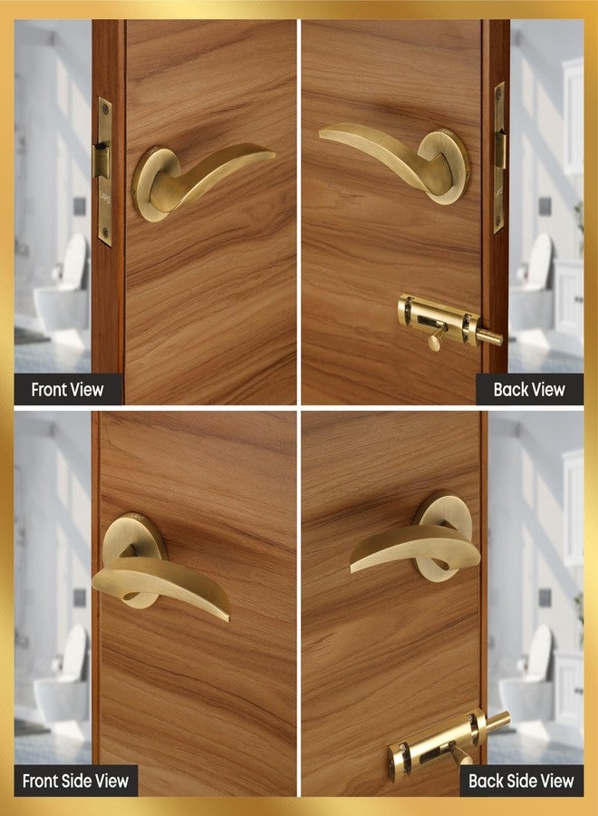 LAPO طقم مقابض وأقفال أبواب نحاسية متينة من لابو، مناسبة للحمامات والمخازن، وقفل باب مقاوم للعوامل الجوية مع مزلاج للأطفال | لمسة نهائية عتيقة | ضمان 3 سنوات Ro - 115 - Image 4